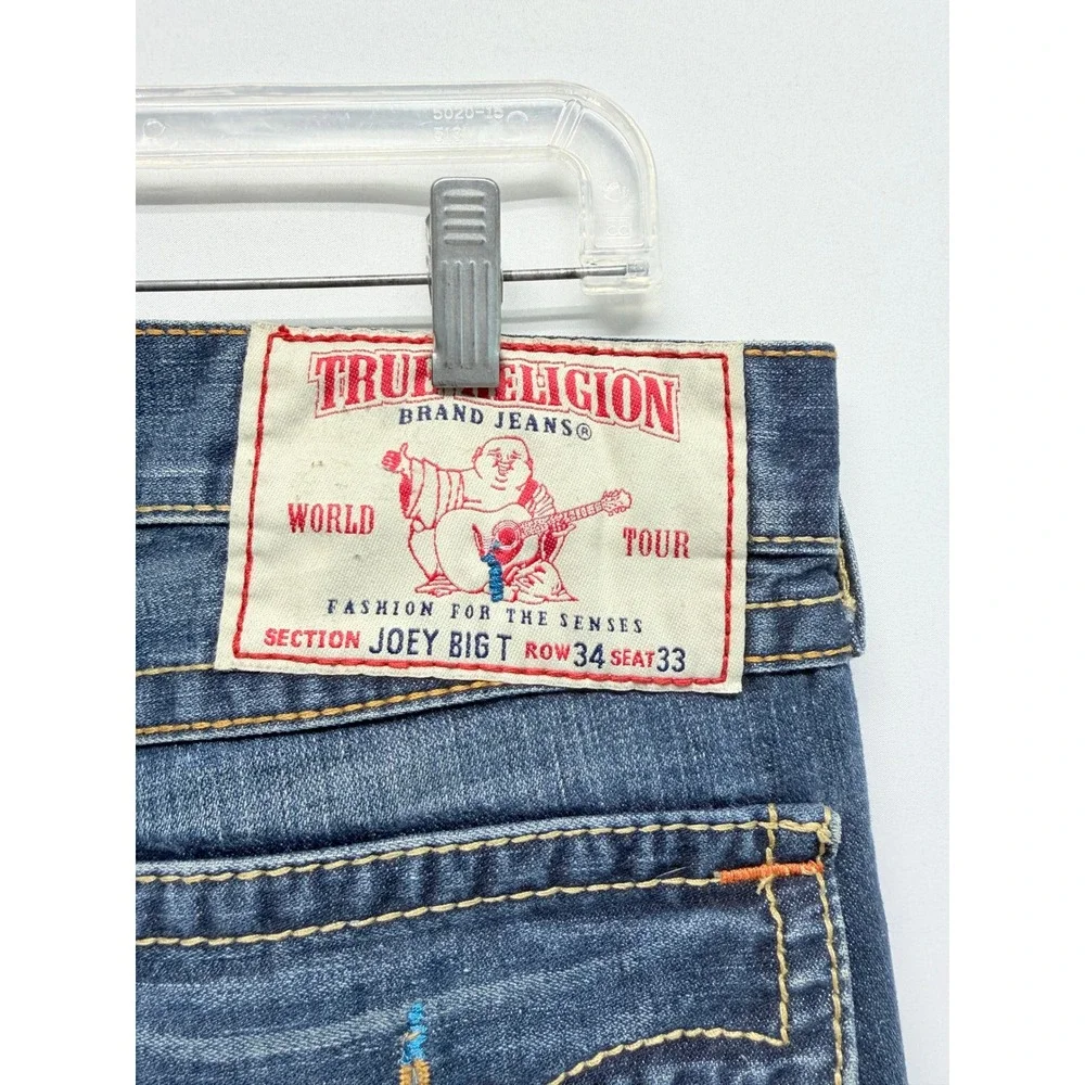 Rare VTG USA Y2K True Religion Joey Big T Super T 34 Flap Flare Jeans READ